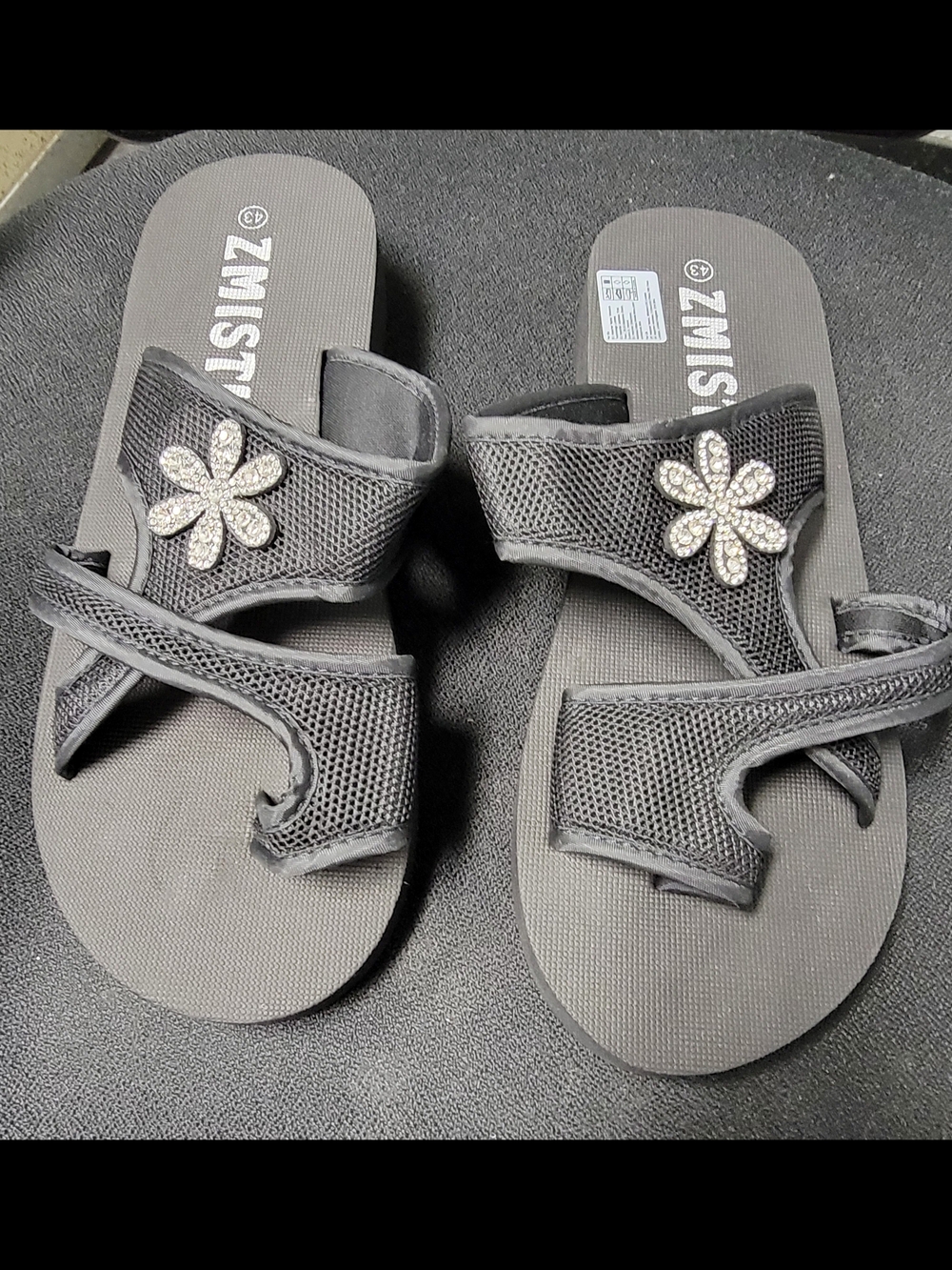 New-ZMISTUO-  Women's Platform Sandals with Rhinestone Flower-size 11